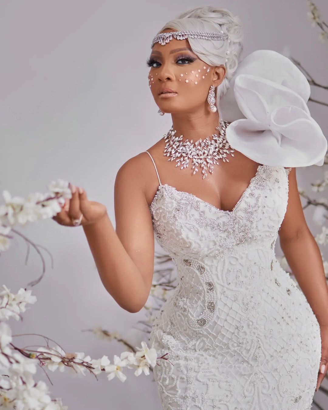 Osas Ighodaro Is An 'Ice Queen' in Tosho Woods Bespoke Luxury Bridal Collection - A Slice Of Naija