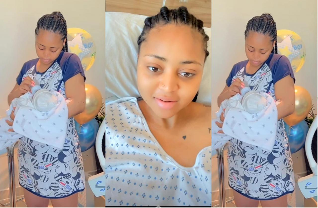 Regina Daniels shares first glimpse of her newborn son