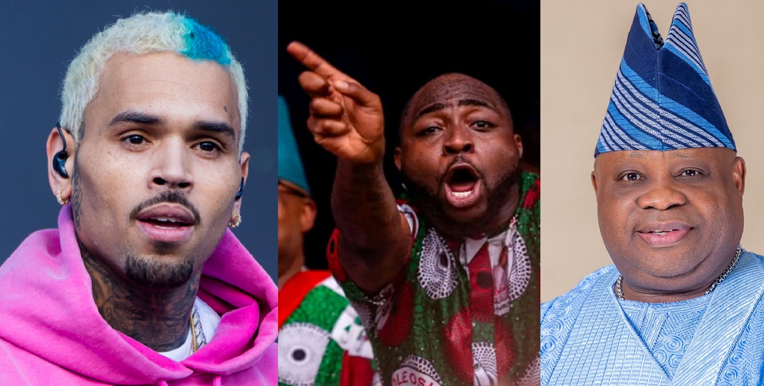 American singer, Chris Brown Congratulate Davido's Uncle Senator Ademola Adeleke as he post Him on his Instagram Page