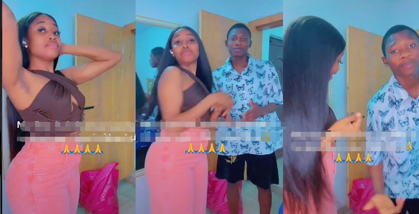 “Thank God I didn’t abort you” – Young single mother rejoices as she dances with her 14 year old son whom she had at age of 13 (Video)