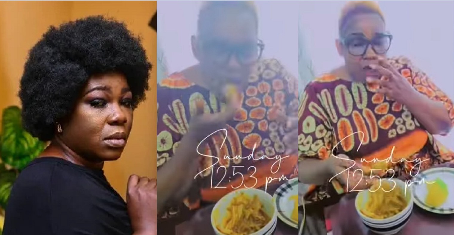 Na so person dey die - Reactions as Video of Actress Ada Amah eating with friends last Night Before she Died Surface Online [Video]