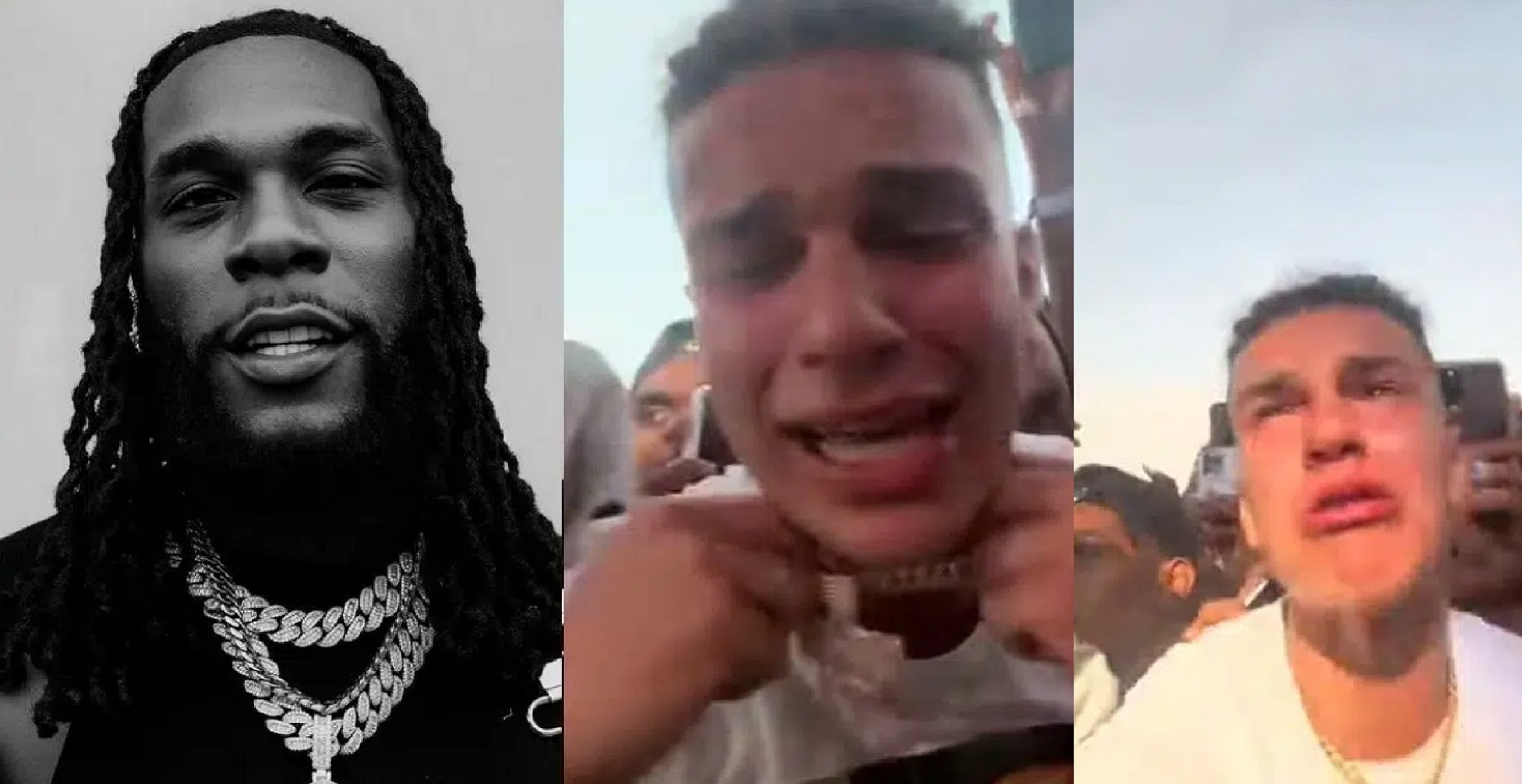 Oluwaburna - White Man Cries Passionately As Burna Boy Performs At An Event in Oslo, Norway (VIDEO)