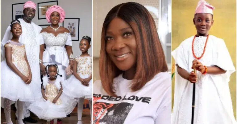 “I will rather go blind” – Mercy Johnson tells her little boy, Henry who requested for a junior brother (Video)